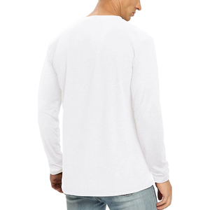 Camiseta lisa para correr para hombre, camisa 100% de algodón, informal, de Color sólido personalizado, ropa informal de manga larga, nueva - Product Image 3