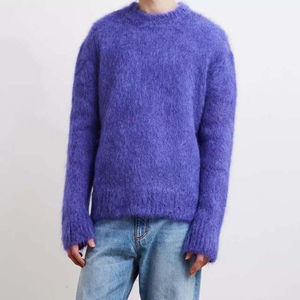 Pull-over décontracté à col rond pour homme, couleur unie, manches longues, grande taille, logo frontal, laine cachemire, meilleure vente - Product Image 3