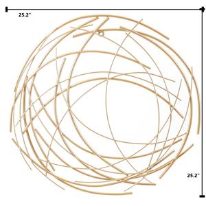 Remolino abstracto contemporáneo Colgante de pared de metal dorado moderno Diseño redondo elegante por WB INC India Handicraft - Product Image 6
