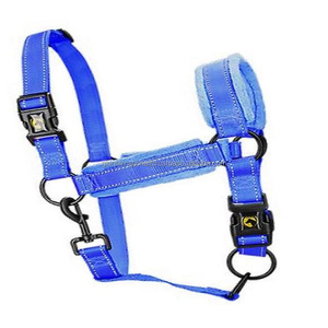 Équipement pour chevaux Produits de courses de chevaux équestres licol en nylon bleu de qualité supérieure avec rembourrage en fourrure polaire de vison douce toutes tailles - Product Image 3