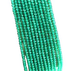 12.5 pouces de Long Onyx vert naturel Micro facettes rondelles perles DIY Bracelet collier fabrication de bijoux - Product Image 1
