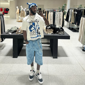 เสื้อยืดพอดีตัวสำหรับผู้ชายผ้าคอตตอนฮิปฮอปพิมพ์ลายหน้าจอ DTG แห้งเร็วระบายอากาศได้ดี - Product Image 1