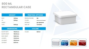 กล่องใส่อาหารทรงสี่เหลี่ยมขนาด800มล. พร้อมกล่องถนอมอาหารสำหรับใช้ในบ้าน - Product Image 2