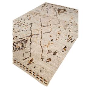 Tapis en laine afghane noué à la main, motif géométrique, rectangulaire, couleur ivoire, pour salon, couloir et patchwork - Réf. 1298 - Product Image 2