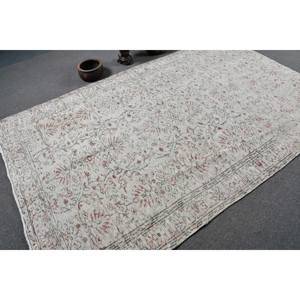 พรมตุรกีโบราณขนาด5.4X9ฟุตผ้าขนสัตว์สานแบบแบนสีขาวสีแดงเป็นมิตรกับสิ่งแวดล้อมกองยางขนาดกลางเย็บปะติดปะต่อกันลวดลายห้องอาหาร - Product Image 2