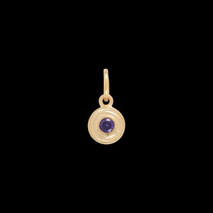 Pendentif rond en aquamarine, pierre de naissance de mars, pierre précieuse bleue, plaqué or, charme délicat fait à la main, bijoux pour femmes - Product Image 5