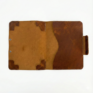 Étui pour tablette en cuir véritable fait à la main, housse de protection vintage, emplacements pour cartes, fermeture à bouton-pression, moule privé 34x34cm pour les affaires - Product Image 1