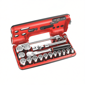 Facom <b>12</b>-<b>Point</b> 1/2'' Metric-Sized <b>Sockets</b> with Ratchet SL.161 DBOX <b>Set</b> 21-Piece <b>Socket</b> Tool Kit - Product Image 2