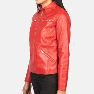 Women's New Style Genuine Leather <b>Jacket</b> for Winter Street Wear Solid Colour with Corduroy Fabric and Unique Design - Product Image 2
