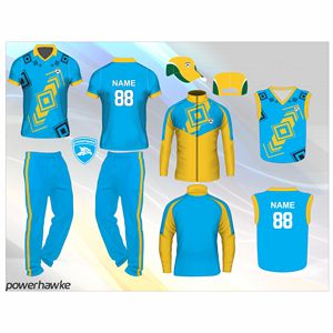 Ensemble de tenue de cricket confortable Powerhawke, nouveaux designs pour garçons adultes avec logo de designer coloré personnalisé et nom de l'équipe - Product Image 3