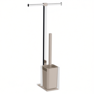 Columna de inodoro Rainbow Chrome Light Dove Grey WC RA32 66 Gedy con soporte para escobilla de inodoro 25.7x16x58.8cm - Product Image 2