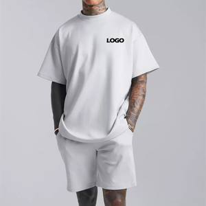 Conjunto de pantalones cortos y camisas personalizados para hombre Camiseta 100% de algodón peinado de alta calidad y conjunto de pantalones cortos de verano - Product Image 5