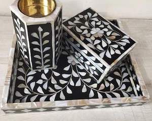 Juego de Bandeja para Quemador de Incienso Bakhoor con Incrustaciones de Hueso de Craft Valley, Artesanía Tradicional Hecha a Mano, Quemador de Incienso Indio Duradero para - Product Image 5