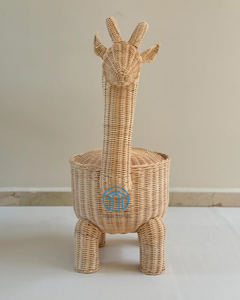 Giraffe Shaped Storage <b>Basket</b> Eco-friendly Rattan <b>Toys</b> <b>Baskets</b> Rattan <b>Basket</b> for Kid's Room Made in Vietnam with Wholesale Price - Product Image 3