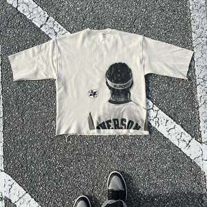 Camiseta unisex de alta calidad con hombros caídos Jersey de lana pesado personalizable Diseño en blanco impreso digital por fabricante - Product Image 6