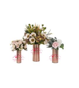 Flower <b>Vase</b> Luxury Wedding Table Organizer Accessories Set of 3 <b>Copper</b> Finished Wedding Table Decorative - Product Image 1