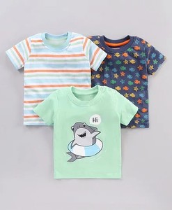 100% coton biologique unisexe T-Shirt Cool été saison tricoté col rond pour enfants et nourrissons élégant garçons décontracté à manches courtes - Product Image 1