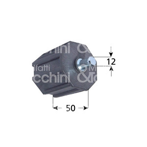 TAPA DE PVC CON PASADOR REDONDO Para rodillo octogonal liso - Product Image 1
