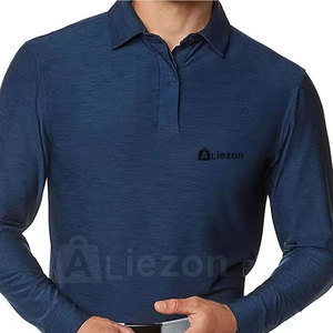 Polos de manga larga para hombre con cierre de botón Polos de manga larga cómodos para ropa de trabajo - Product Image 4