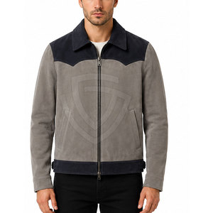 <b>Men</b> <b>Suede</b> Leather <b>Jacket</b> Featuring Soft Texture Button Closure Durable Construction And Stylish Casual Wear - Product Image 3