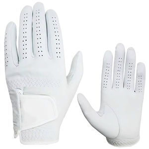 Gants de golf en cuir de mouton pour hommes, avec crochet, respirant, logo personnalisé, équipement de sport, prix de gros, cuir intégral antidérapant - Product Image 1