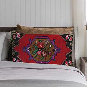 Funda de Almohada con Diseño Geométrico de Kilim Turco: Cojín Suave Hecho a Mano, Solo Funda - Product Image 3