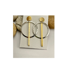 Pendientes largos de latón con superficies texturizadas pequeñas Austin 1920, juego de embalaje de joyería, pendientes de venta rápida, joyería con cuentas - Product Image 1