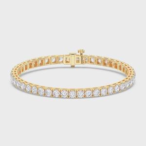 Conjunto de collar y pulsera de diamantes redondos con corte brillante de 10.00 quilates, color EF, claridad VVS, diamantes cultivados en laboratorio, en oro de 14 quilates, para regalo de aniversario de bodas. - Product Image 4