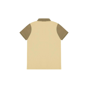 Camisa Polo Beige para Hombre con Mangas Marrones, Elegante, Informal, de Algodón, Cómoda, de Manga Corta, a la Moda - Product Image 3