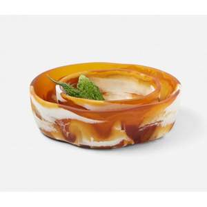 Bol de service en résine écologique, texture lisse, finition brillante, personnalisable pour la salade de fruits, mélange, présentation contemporaine de la cuisine - Product Image 1