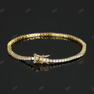 Testeur de diamants de haute qualité Hip Hop en argent sterling 925 3mm 8 pouces Bracelet de chaîne de tennis en moissanite - Product Image 2