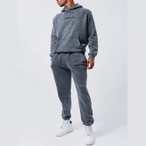 Nouvel ensemble sweat-shirt et pantalon de survêtement unisexe grande taille avec logo personnalisé, 100 % coton molletonné, écologique et respirant pour la saison printanière - Product Image 4