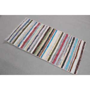 Alfombra Turca Vintage Pequeña de 2x3,9 pies (62x118 cm), Alfombra Kilim Azul Ombré - Product Image 2