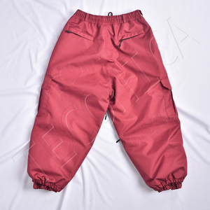 Venta al por mayor, pantalones de esquí unisex para la nieve, impermeables, a prueba de viento, cierre de cremallera, OEM, estampado personalizado, técnica suelta, pierna ancha, tela de poliéster - Product Image 2
