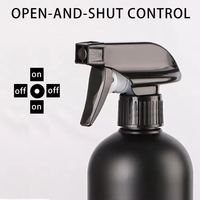 Bouteille pulvérisateur à gâchette en plastique PET noir mat de 500 ml (17 oz) en gros, rechargeable, vide, pour nettoyant, eau, cheveux, Vietnam Pavico ISO 9001