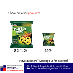 Anillo de pollo Oriental, paquete grande de 60g, aperitivo Halal con sabor a pollo, contenedor de mezcla de Malasia Oriental, etiquetado de pegatina gratis más barato - Product Image 5