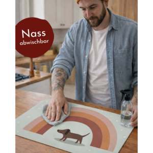 Novelty Dachshund with Rainbow 2-Piece Children's Placemat Set 30x40 cm <b>Vinyl</b> for Home Use - Product Image 4