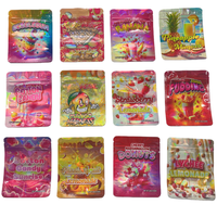 3.5g 7g 14g 28g Mylar Sac Holographique Découpé Pochette Ziplock pour Tabac Fleur Alimentaire Odeur Preuve Mylar Sac avec Logo Imprimé