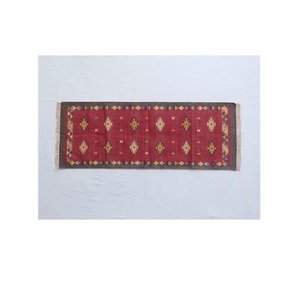 Traditional Indian Cotton Durry <b>Rug</b> Geometric Pattern Washable for <b>Bedroom</b> and Living Room - Product Image 1