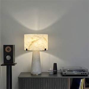 High-end Light Luxury Spanish Natural Onyx LED Table Lamp with 3000-4000K Warm Light <b>Push</b> <b>Button</b> <b>Switch</b> for Hotel Home Villa Use - Product Image 1