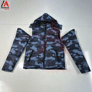 Men's Camouflage Puffer Jacket 300 GSM Polyester Fabric Full Zip <b>Detachable</b> <b>Sleeves</b> & Hood Puffer Jacket For Men From Pakistan - Product Image 2