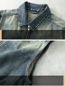 Chaleco de trabajo de mezclilla Vintage para hombre más vendido, chaqueta sin mangas con cremallera y múltiples bolsillos, estilo motorista Retro, prendas de vestir exteriores transpirables a prueba de viento - Product Image 5