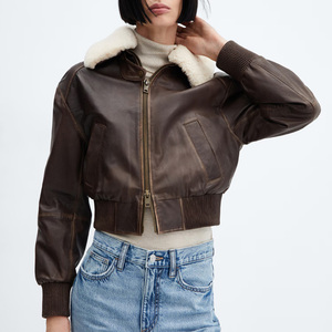 Blouson aviateur en cuir de haute qualité avec impression personnalisée, broderie, fabricant de vêtements d'extérieur décontractés pour hommes et femmes - Product Image 3