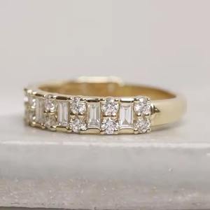 14k <b>Gold</b> Baguette Lab Grown Diamond Illusion Setting <b>Cocktail</b> <b>Ring</b> Romantic Statement Anniversary & Engagement <b>Ring</b> for Gift - Product Image 5