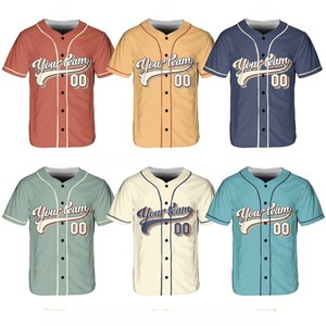 Maillot de baseball rétro personnalisé à sublimation, boutons complets, uniforme d'équipe vintage à rayures fines - Product Image 1