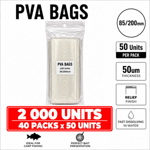 Bolsas de PVA 85x200mm 2000 unidades - 50um de disolución rápida, solubles en agua, sellado fuerte, accesorios para pesca de carpa en agua dulce - Product Image 1