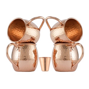 Mule de Moscou Pure Tasses en cuivre martelé à la main avec paille et verre à liqueur pour restaurant et pour offrir à quelqu'un - Product Image 6