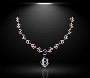 Ensemble de cadeaux de mariage de style coréen romantique carré Zircon Miossanite diamant or jaune acier inoxydable pour collier de fiançailles - Product Image 2