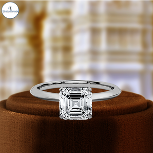 Anillo de Compromiso con Diamante de Corte Asscher de 1 Quilate, Anillo de Compromiso Creado en Laboratorio, Anillo de Promesa de Oro Blanco de 14 Quilates, Certificado IGI, Anillo de Novia - Product Image 2
