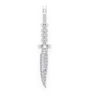 Cuchillo de combate de alta calidad Colgante de hip hop Nueva llegada Iced Cut Moissanite Pass Diamond Tester GRA Certificado Collar chapado en oro - Product Image 1